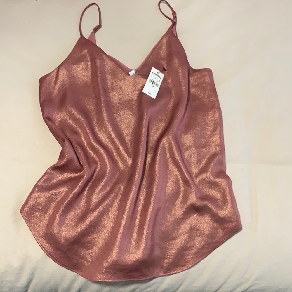 Express Downtown Cami metallic pink xxs